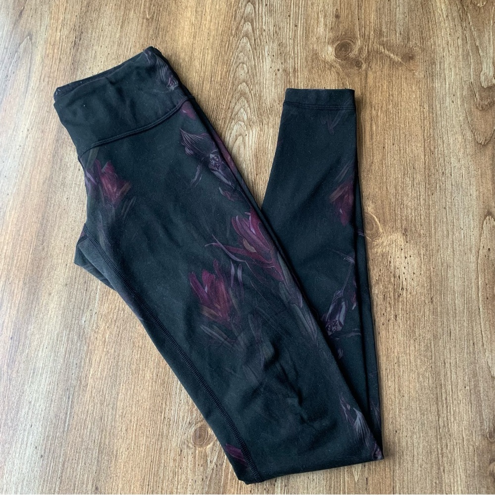 Lululemon Wunder Under 4 Black Midnight Iris Leggings